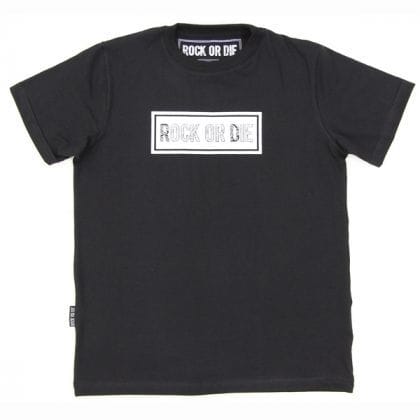 Camiseta Rock or die basica negra hombre